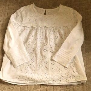 GAP White Eyelet Blouse with Romantic Detailing